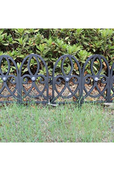 ANTBRO Gard decorativ din plastic negru cu 16 becuri solare, 56,5x30 cm, set de 4