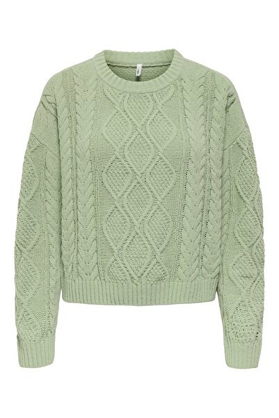 ONLY Onlelly Life Ls Cable O-Neck Cc Knt Women's Sweater 15351234 Desert Sage