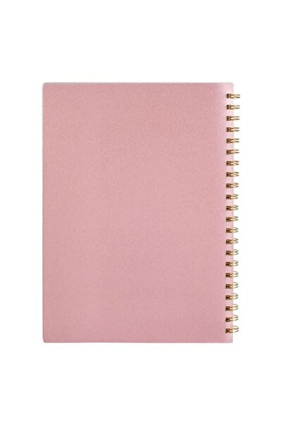ANTBRO A4 Math Notebook – Shiny Pink-Gold Spiral Cover, 4 Subjects, 128 Sheets