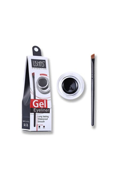 Ushas Ushas gel eyeliner, black, with application brush, waterproof