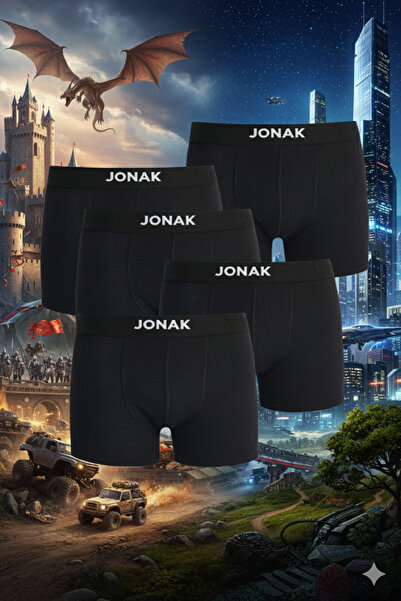 MAG FASHİON 5-Pack Boys' Boxer Briefs Cotton Black