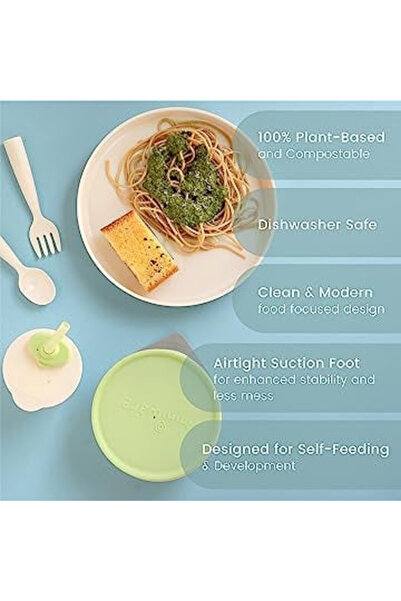 Miniware Set diversificare hrana bebelusi Little Foodie, 100% din materiale naturale biodegradabile,