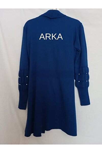 OceanGiyim Women's Oversized Lace-Up Pocketed Acrylic Hijab Cardigan