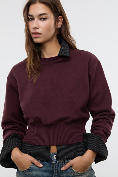 Stradivarius Kemerli örgü tişört