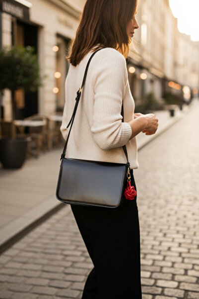 Trend aksesuar Red Leather Keychain and Bag Charm