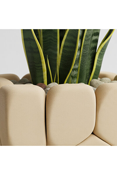 OEM Ghiveci decorativ cu design stone touch, culoare Ivory Sand