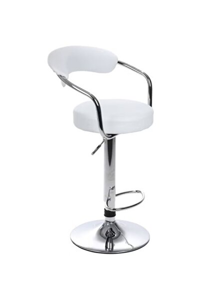 Generic Commercial Furniture Bar Chair – Modern White Design, Artificial Leather Seat with Chrome Legs