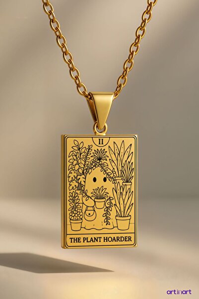 ArtinArt قلادة تاروت لمحبي النباتات |   قلادة من الفولاذ المقاوم للصدأ باللون...