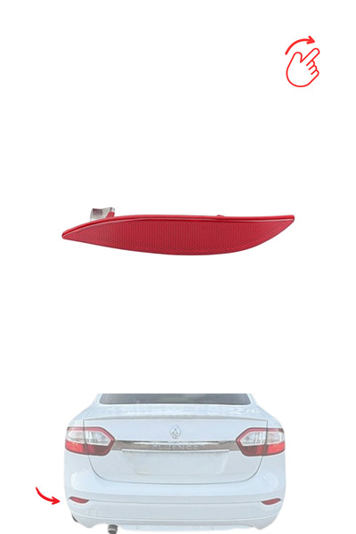 MEFAUTO Renault Fluence Compatible Left Rear Bumper Reflector 2009>
