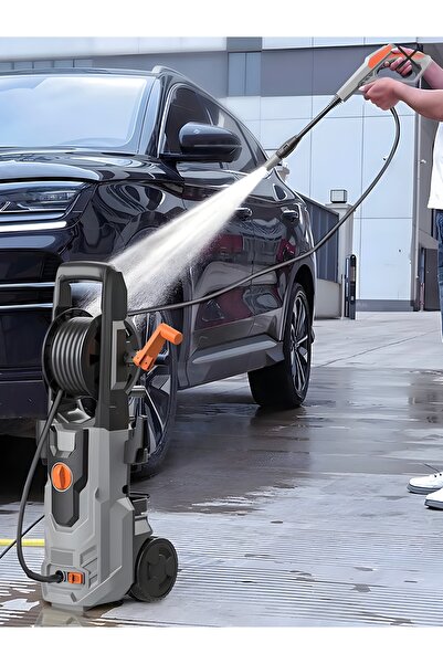 DEANB 1100W 60 Bar 8 Metre Hortumlu Yüksek Basınçlı Yıkama Makinası Oto Motosiklet ve Bahçe Sulama Pompası