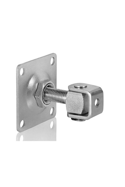 EmaConstruct Galvanized adjustable hinge with square fixing plate 70x70 mm M14 rod for swing gates