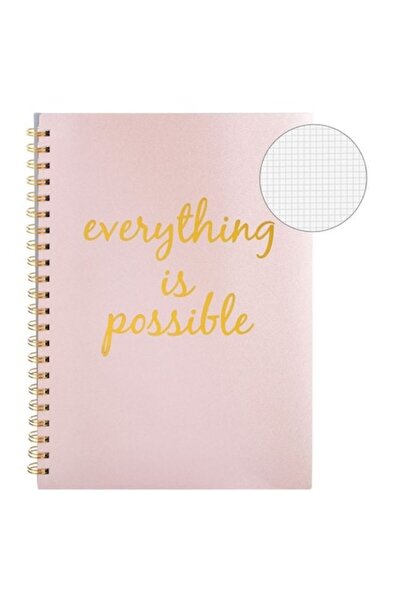 ANTBRO A4 Math Notebook – Shiny Pink-Gold Spiral Cover, 4 Subjects, 128 Sheets