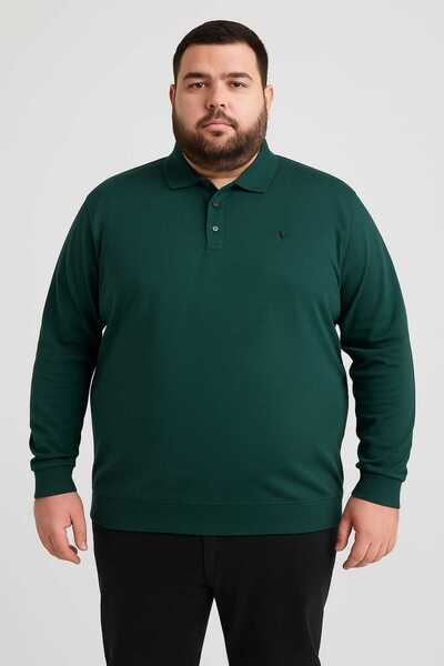 ANATOLIATEKSTILE Men's Long Sleeve Polo Shirt – Casual-Elegant Style, Big Size