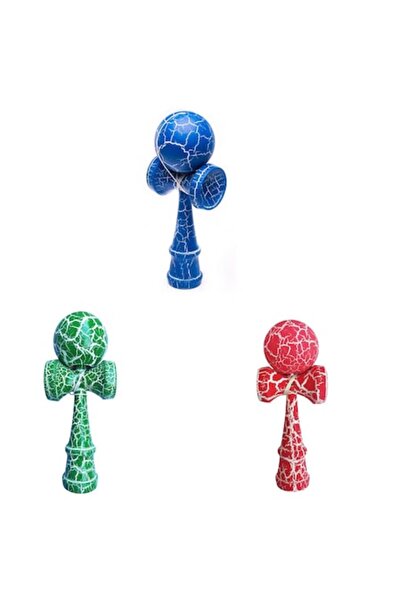 Impact Vision Set Kendama din lemn, 3 bucăți, 18 cm, roz/alb, verde/alb și al...