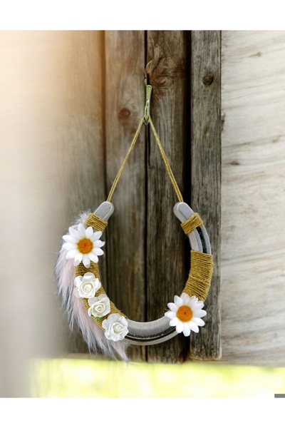 İNCİ sepette Klasik Dekorasyon Şans Nalı Uğurlu Nal Bahçe Duvar Süsü Alüminyum