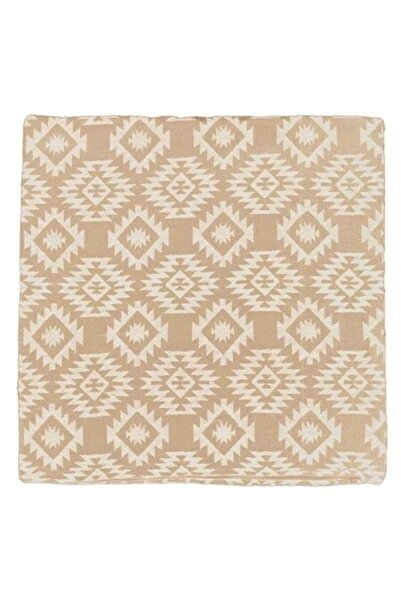 ANTBRO Pillow Cover, 47x47 cm, Beige-Ecru, Aztec Geometric Pattern, Ideal for Living Room and Bedroo
