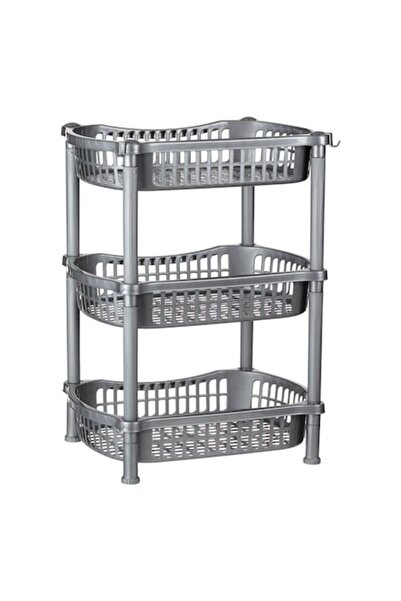 OAE Raft de bucătărie din plastic cu 3 rafturi gri 41x31x54 cm