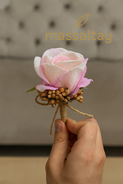 Massaltay Pembe Kadife Güllü Fiyonk Yaka Çiçeği – Kına, Nişan ve Davetlerde Ş...