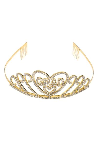 OEM Coroană de păr aurie cu strasuri argintii „Grad”