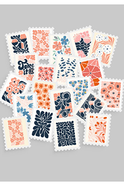 tinystoriestr Σετ αυτοκόλλητων με θέμα λουλούδια και βοτανικά σχέδια, 20 τεμά...