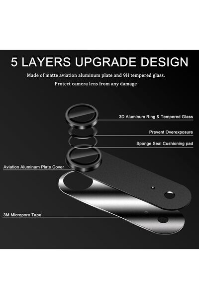 m.tk moveteck Apple iPhone 17 Air Compatible Camera Lens Protector with Metal Frame Apparatus Full Coverage Protective Glass