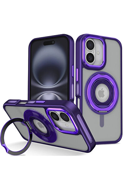 Joko غطاء LVSQVR لهاتف آيفون 16 بانزا مع حامل ماج سيف - (213823) بنفسجي غامق