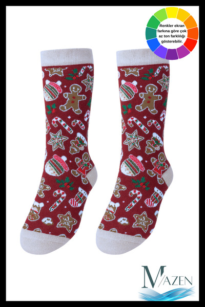 MAZEN Patterned Christmas Stocking |   Quality Combed Cotton Knitted |   Number 36-41 |   Women Men Unisex |   1 Pair