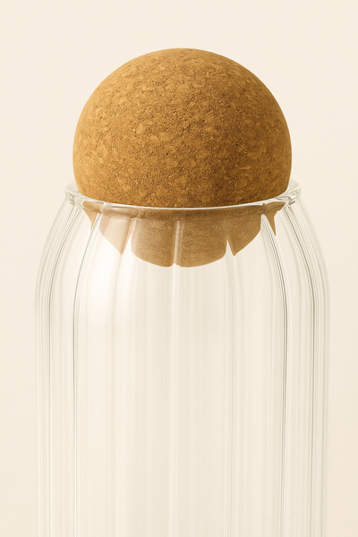 Mirilliahome Striped 3-Piece Glass Jar Set with Ball Lid |   Kitchen Food Storage and Organization Jars