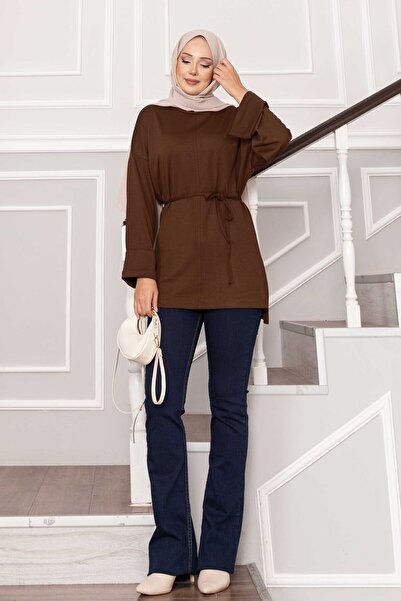 EBRUTESETTÜR Soft Tunic with Folded Sleeves and Belt
