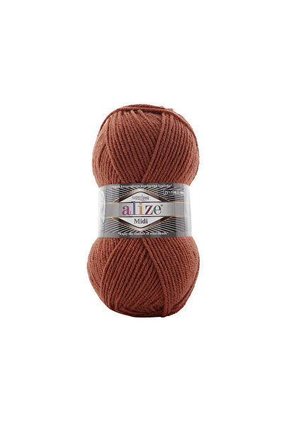 Alize Superlana Midi El Örgü İpi 100g – Yumuşak ve Dayanıklı - Renk Kodu: 597 - Kiremit