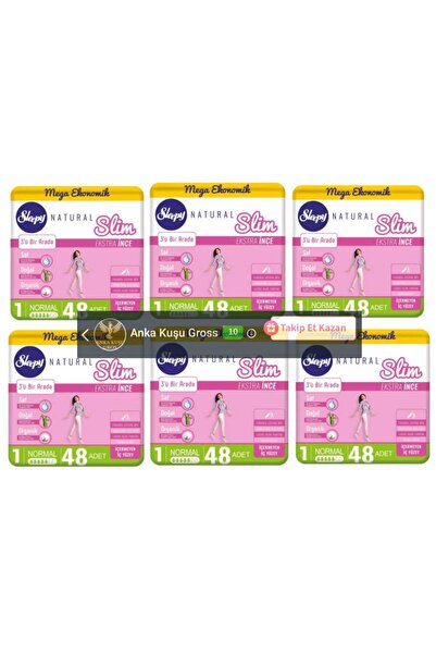 Sleepy Natural Slim Extra Thin Normal 48X6=288 Pieces