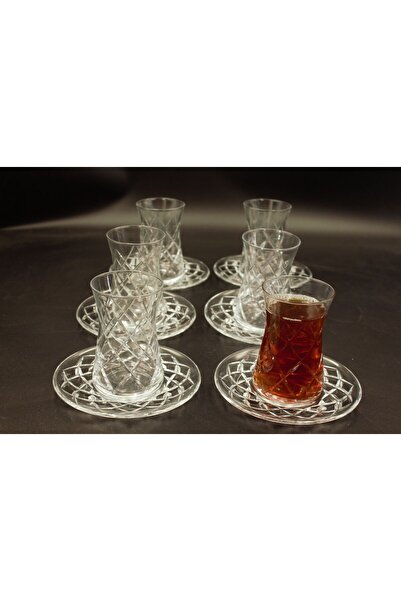 Paşabahçe Kesim Polo Patterned Heybeli Tea Set