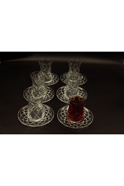 Paşabahçe Kesim Polo Patterned Heybeli Tea Set