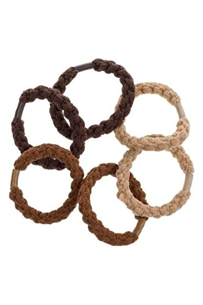 ANTBRO - Set de 6 elastice de păr din țesătură terry cu legătură metalică, be...