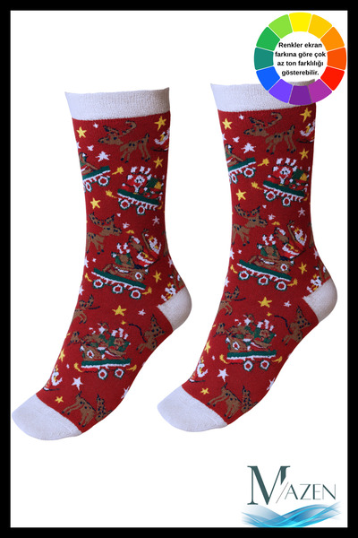 MAZEN Patterned Christmas Stocking |   Quality Combed Cotton Knitted |   Number 36-41 |   Women Men Unisex |   1 Pair