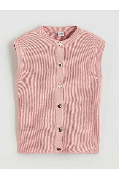 LC Waikiki Lcw Kids Pink Crew Neck Girls' Knitwear Vest