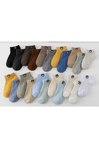 genernic 10 Pairs Bear-Style Ankle Socks for Babies (Newborn to 3 Months)