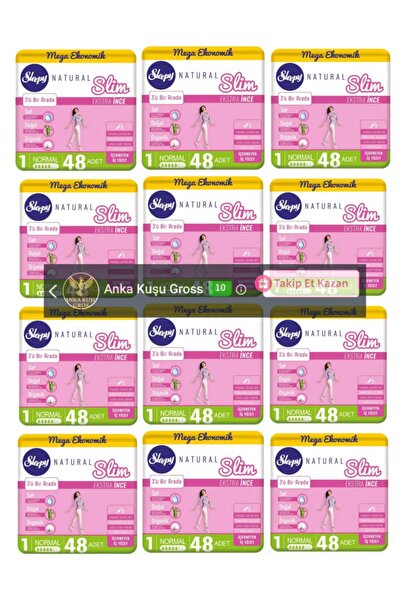 Sleepy Natural Slim Ekstra Ince Normal 48x12= 576 Adet