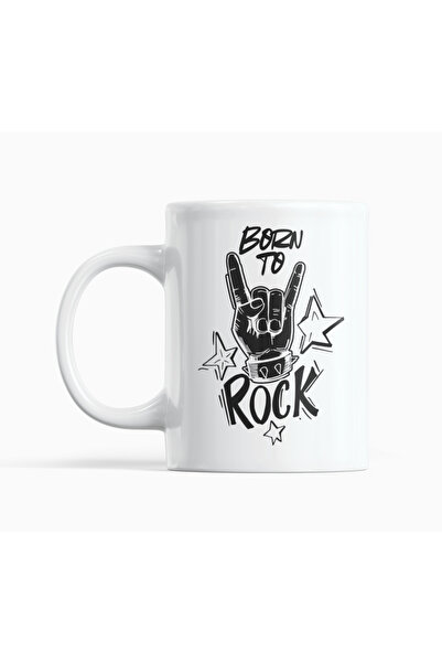 Nino Store Rock Themed Stay Loud, Born to Rock, Guitar and Hand Sign B Printed Gift Mug Cup