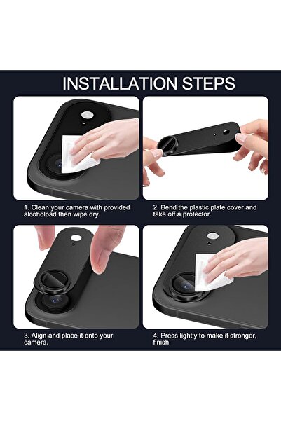 m.tk moveteck Apple iPhone 17 Air Compatible Camera Lens Protector with Metal Frame Apparatus Full Coverage Protective Glass