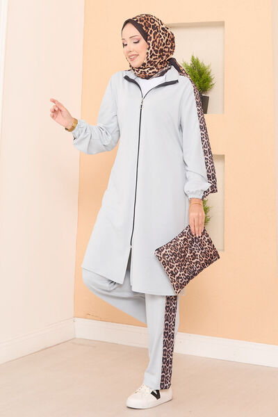 EBRUTESETTÜR Leopard Stripe Zippered Soft Suit