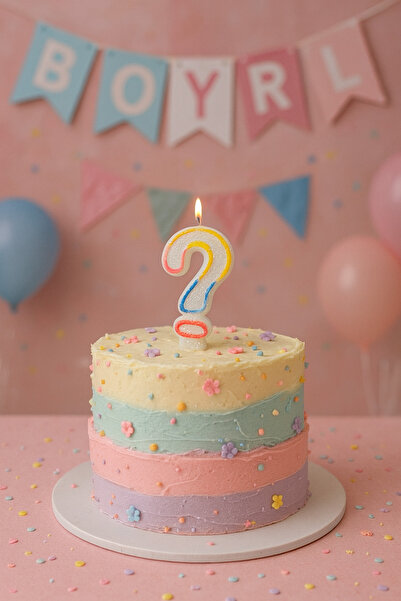 Partifabrik Boy or Girl Cinsiyet Partisi Soru İşareti mum