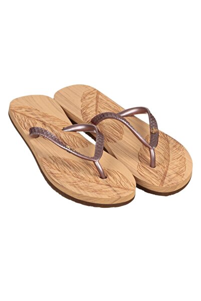 OEM Papuci de plajă, model metalic cu frunze, bareta mov, multicolor, mărime universală INTL