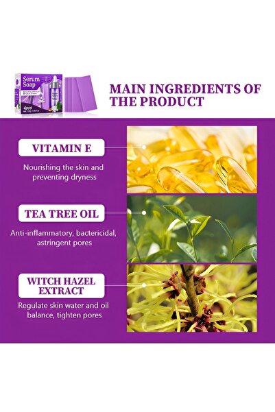 Aichun Beauty Soothing Anti-Acne Serum Soap with Repair Serum, 4 pcs / 120 g