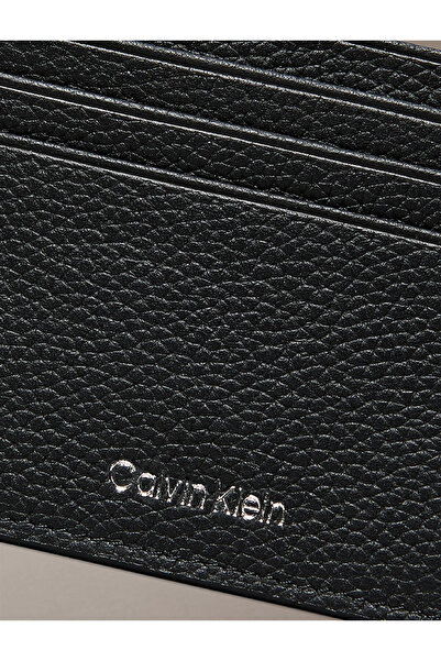 Calvin Klein Kartenetui mit strukturiertem Textdruck für Herren – Schwarz