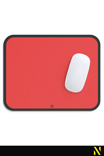 nilizma Red Retro Ergonomic Mouse Pad -23 cm X 19 Cm- Non-Slip Base Home and Office Use Mousepad