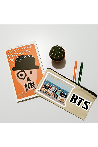 lovver BTS Group Печатна чанта за грим, калъф за моливи, чанта за ръка