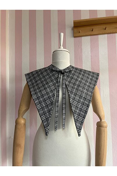 Eylülce Butik Paris Yaka Seyyar Yaka Gri Ekoseli Özel Üretim (Yetişkin)