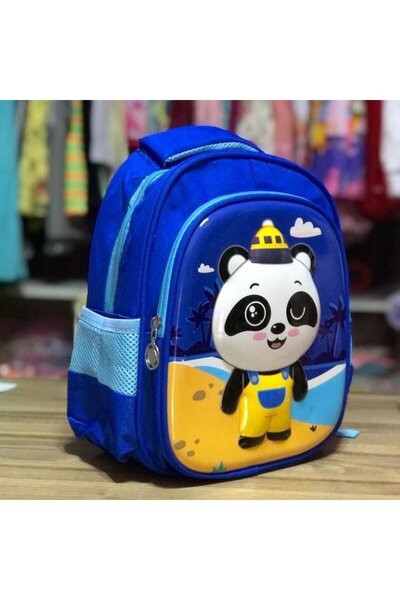 MOOD ( BE AUTHENTIC ) MOOD (BE AUTHENTIC) 3D Cartoon Panda Backpack for Young Children, Polyester, Blue