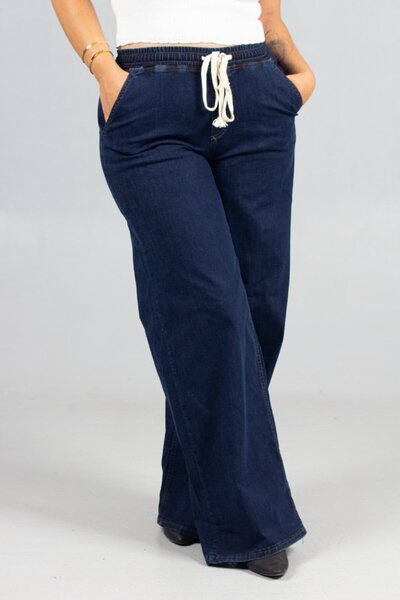 Truva XXL Plus Size Plazo Model Navy Blue Jeans